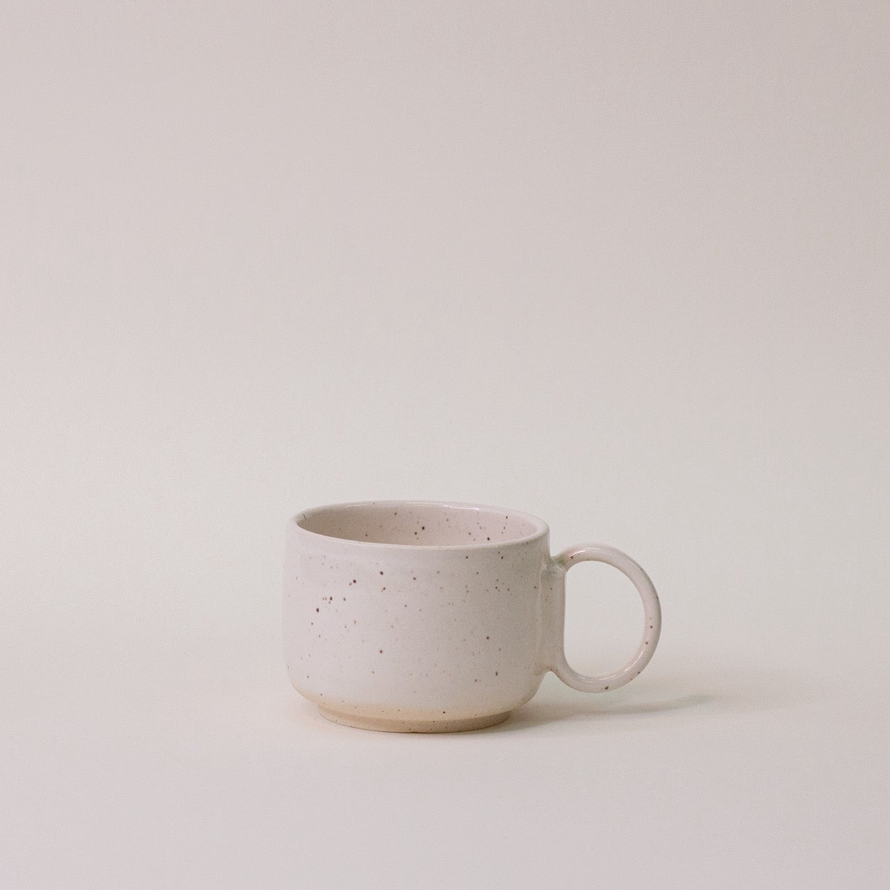 Handmade Ceramic 'Speckled White' Flat White Cup