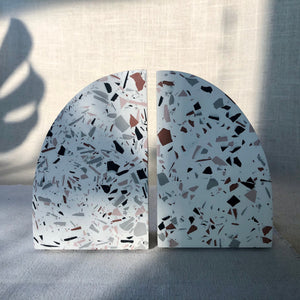 Terrazzo Arch-Shaped Bookends Pair